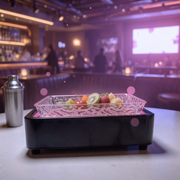 Pink LED Fruit Platter Stand - product detail view 2