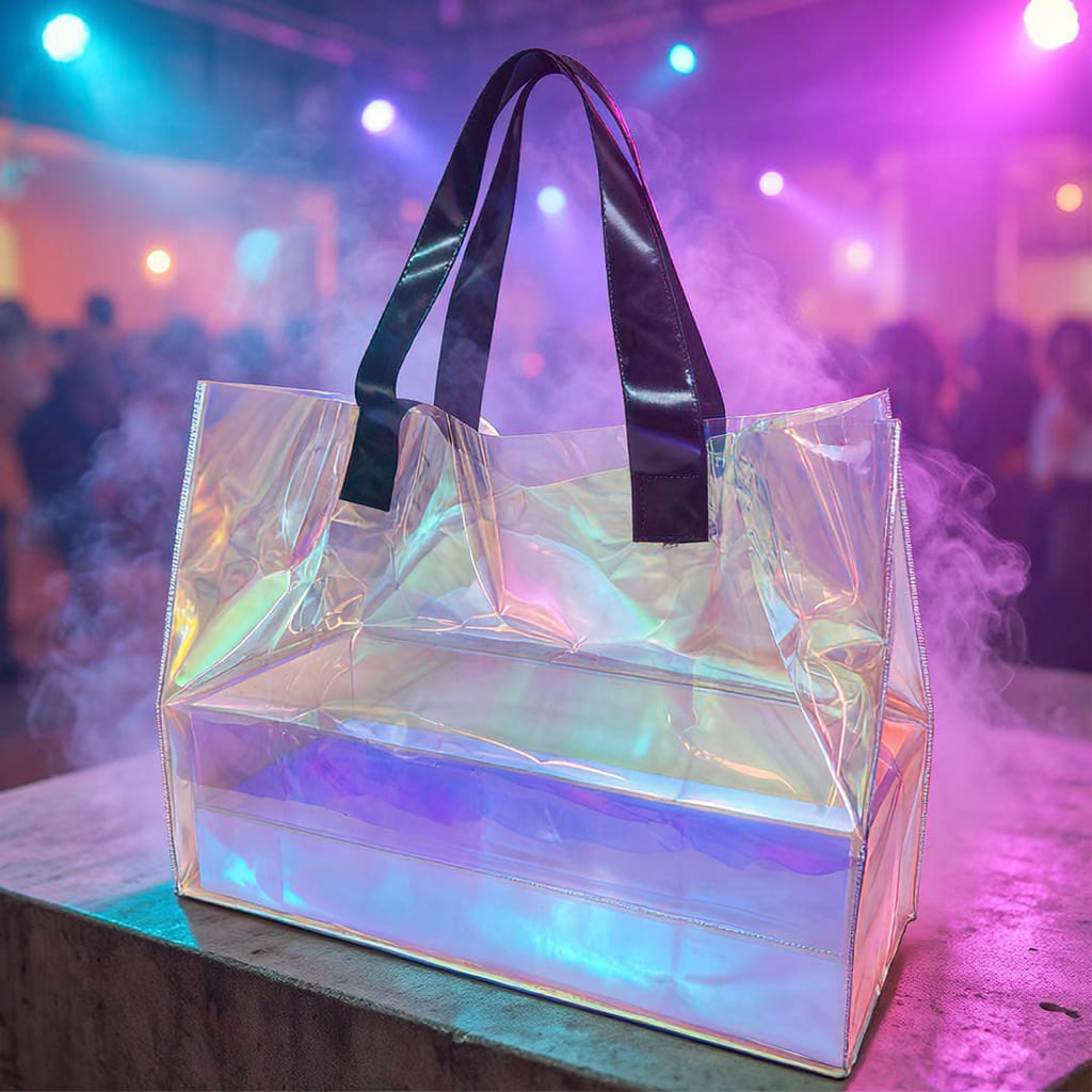 Holographic PVC Bar Tote Bag - product detail view 2