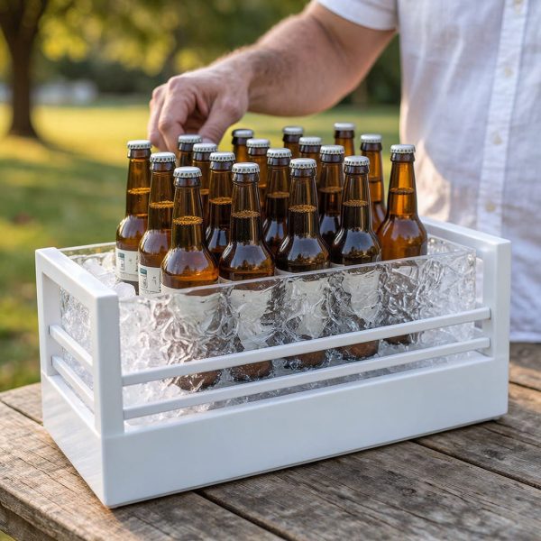 White LED Beer Ice Crate - product detail view 2