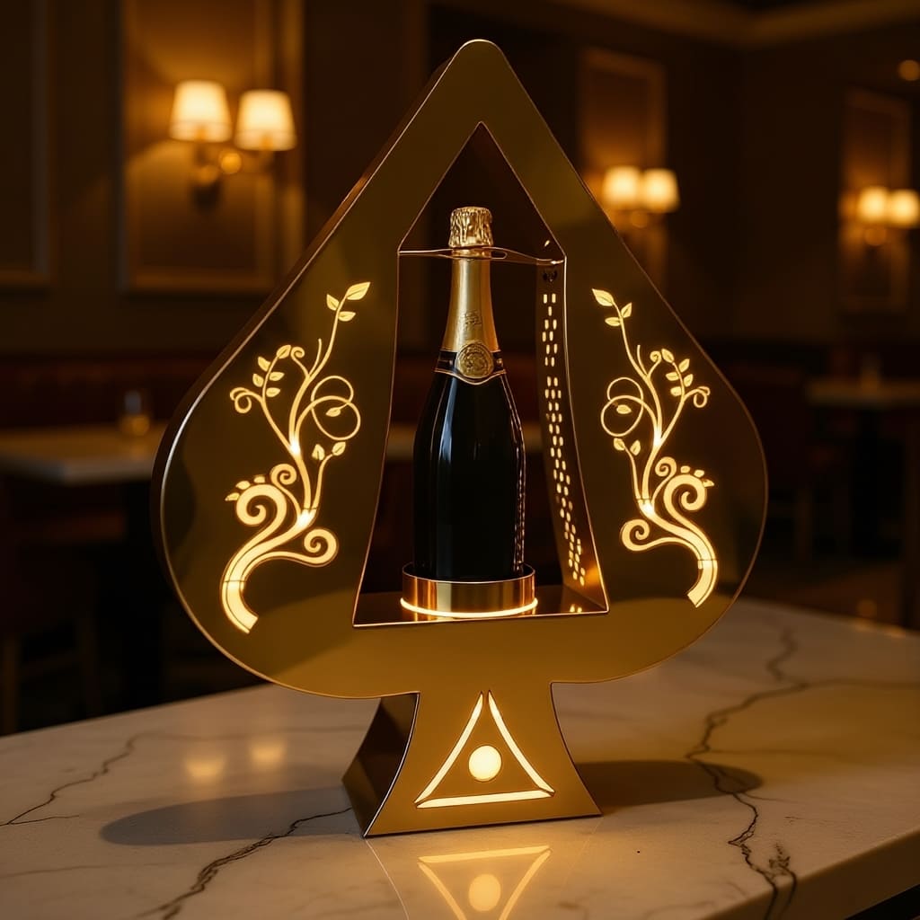 Golden Spade A LED Wine Stand - product detail view 2